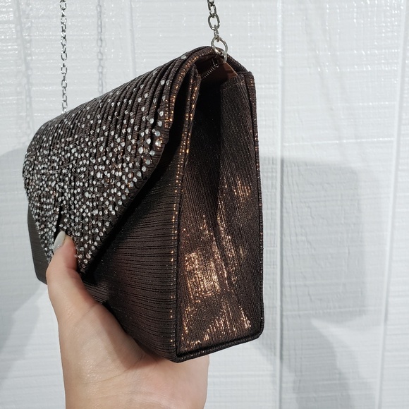 Blinged Envelope Clutch Crossbody Purse - Picture 3 of 6